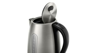 Stainless steel lid with spring opening