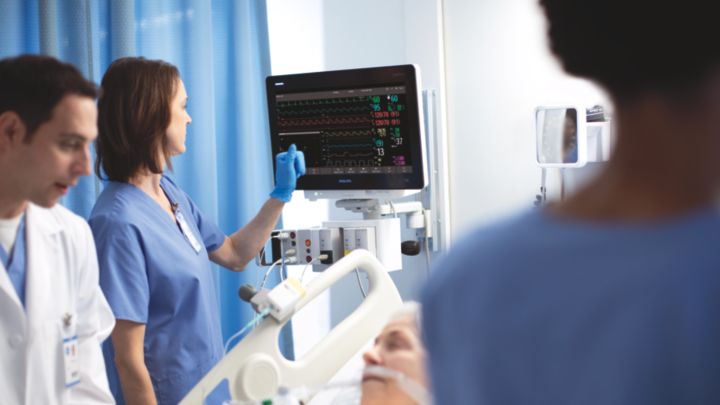 Doctor watching monitor