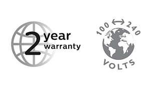 2-year warranty, worldwide voltage and replaceable blades