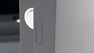 Keyhole concealed on door's side for discreet security