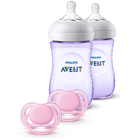 SCD113/23 Philips Avent Natural Baby Bottle Purple Gift Set