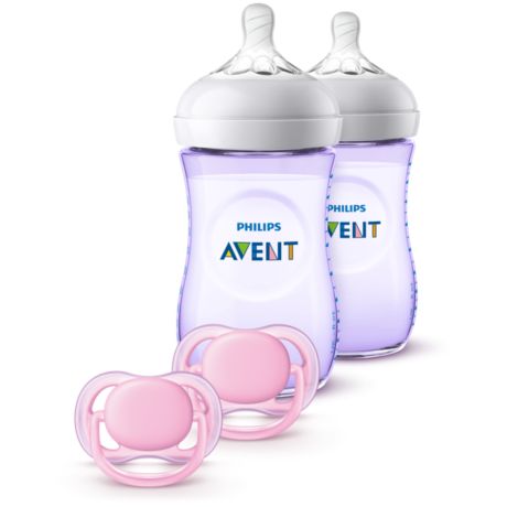 SCD113/23 Philips Avent Natural Baby Bottle Purple Gift Set