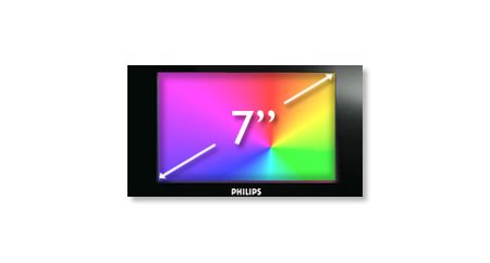 شاشة LCD TFT ملونة مقاس 17.8 سم/7 بوصة في تنسيق شاشة عريضة تبلغ نسبة عرضها إلى ارتفاعها 16:9