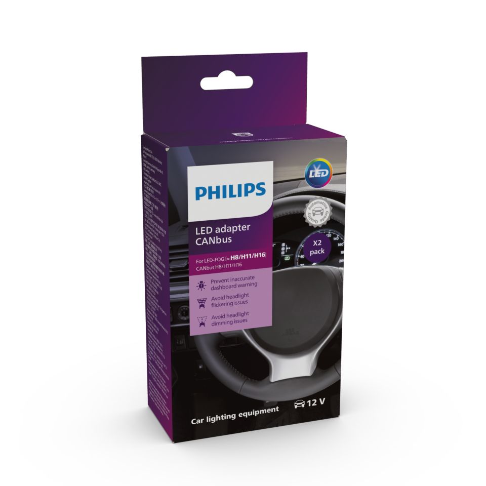 CANbus Adaptor for H8 H11 H16 LED Bulbs Pair Philips