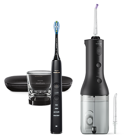 HX3866/43 Philips Sonicare DiamondClean 9000 Electric toothbrush & cordless water flosser bundle