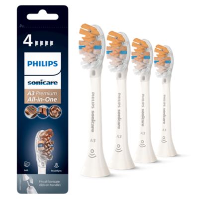Philips Philips Sonicare A3 Premium All-in-One 4x Witte sonische opzetborstels HX9094/10 aanbieding