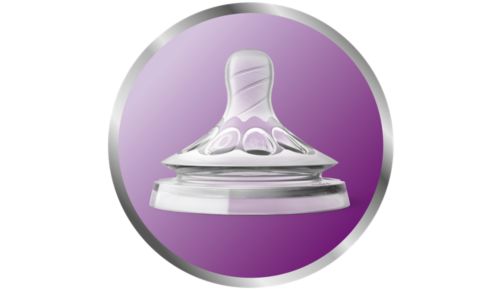 Ultra soft teat designed to mimic the feel of the breast