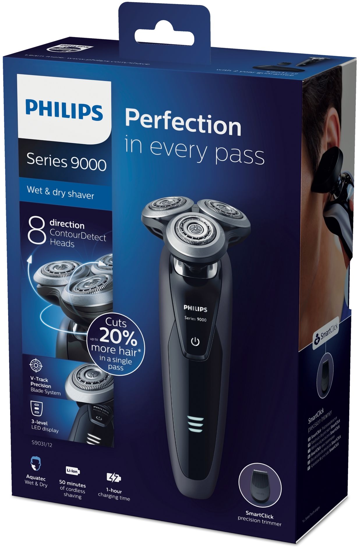 Shaver series 9000 Elektrisch scheerapparaat voor en droog S9031/12 |