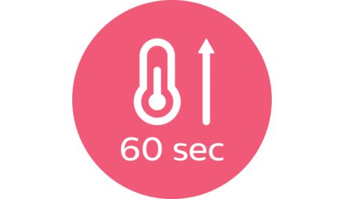 Riscaldamento rapido, si può utilizzare dopo 60 secondi