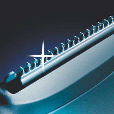 Mais afiado do que titânio*: lâminas em aço inoxidável temperado para uma vida útil longa