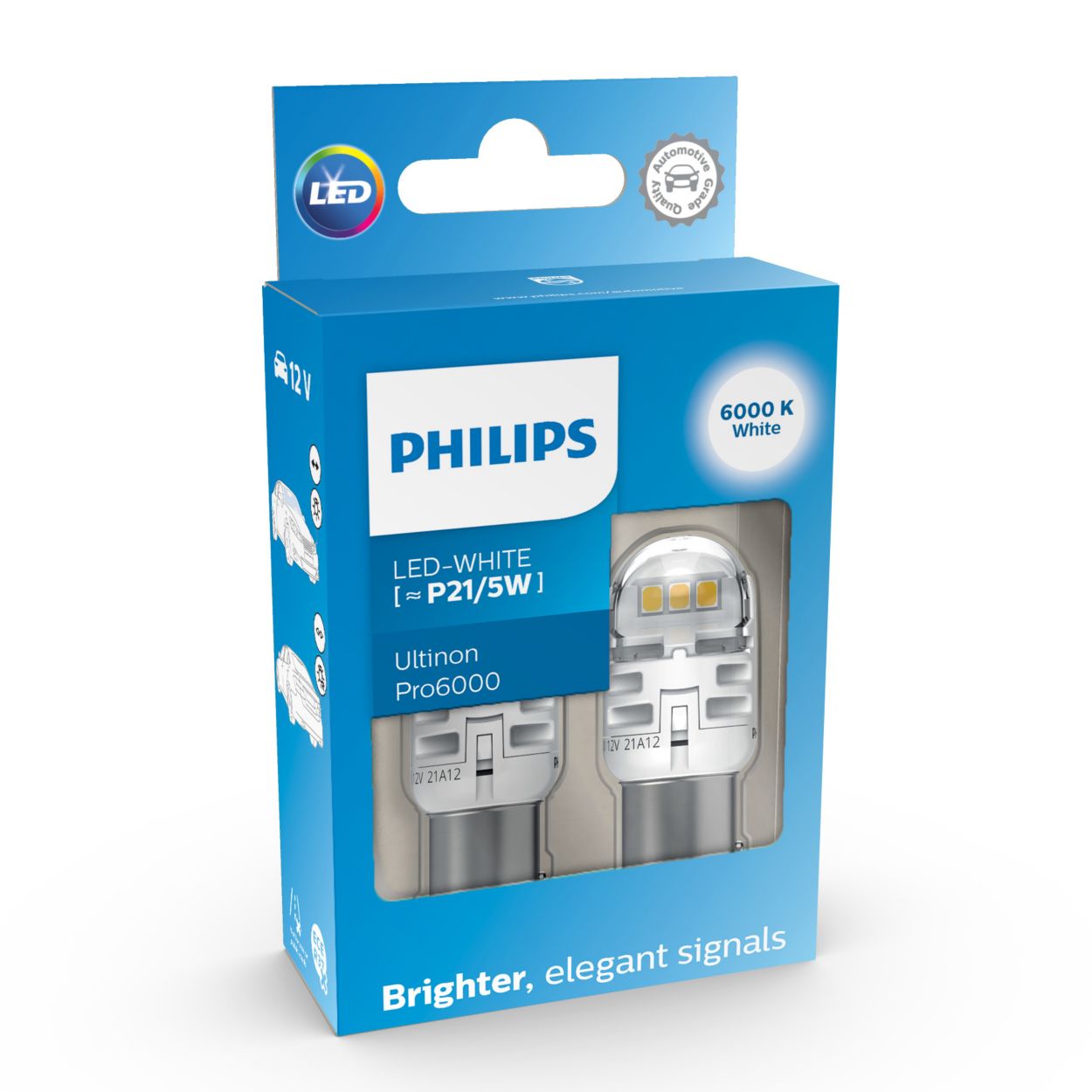 PHILIPS P21/5W Ultinon LED Auto Segnalazione Lampadine 12V BAY15d