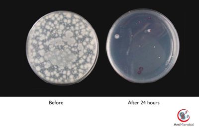 Antimicrobial housing actively inhibits bacterial growth