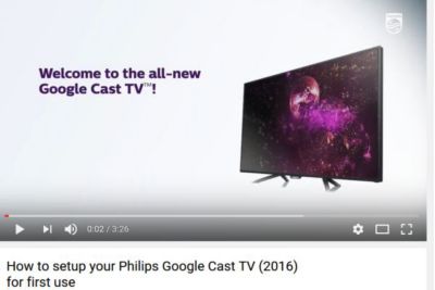 How do I setup my Philips Google Cast Television?