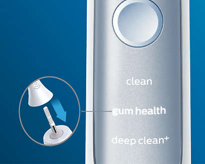 Power toothbrush handle selecting Gum Health mode