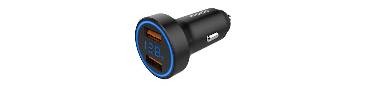 带双 USB 端口的车载充电器