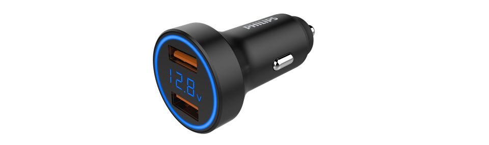 带双 USB 端口的车载充电器