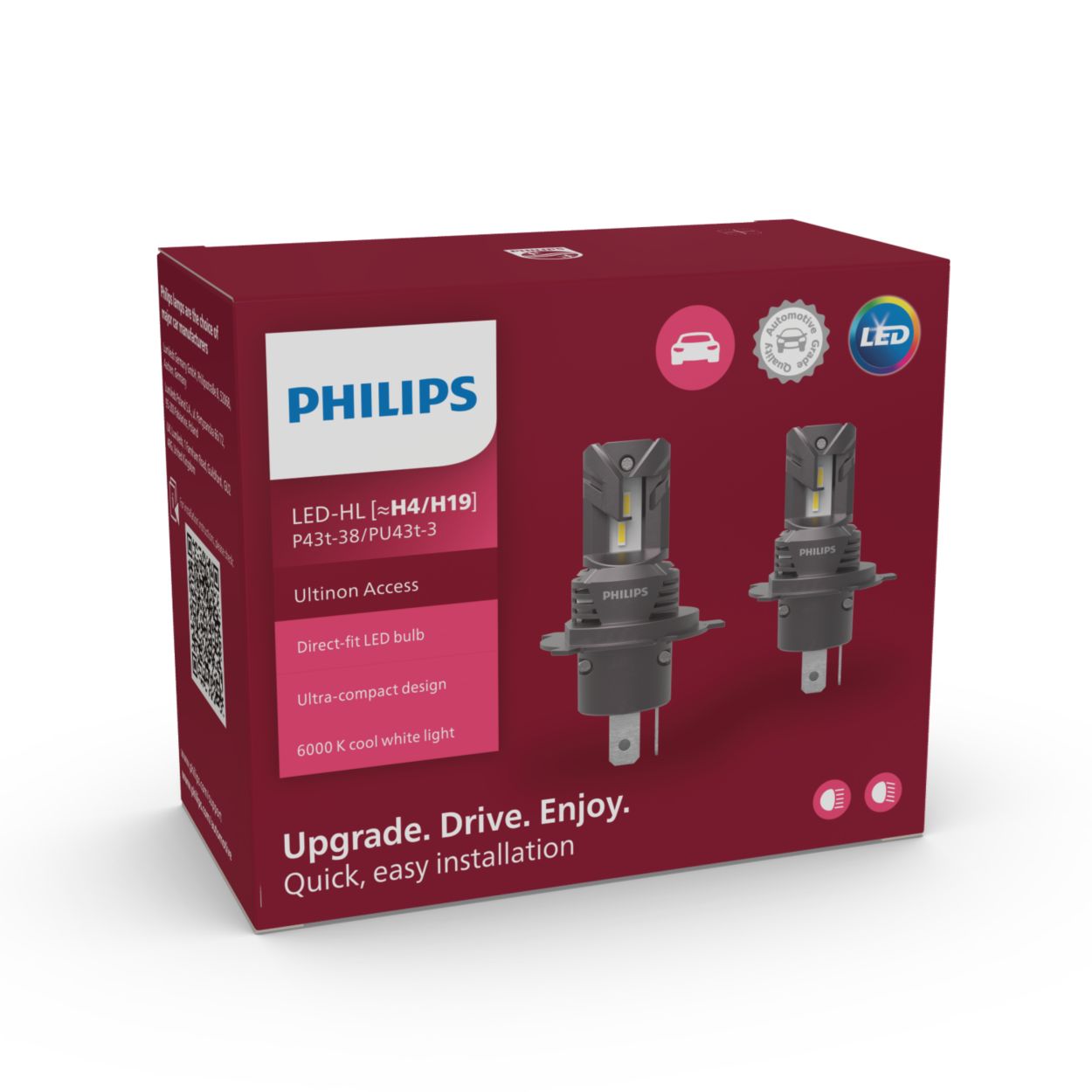 Philips Ultinon Access LED Car Headlight Bulbs H4/H19 (Twin Pack