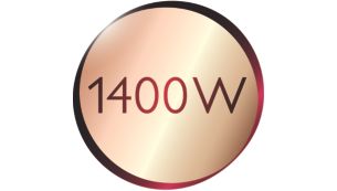 1400 W hızlı ve nazik kurutma