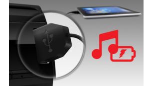 Müzik çalma ve hızlı şarj için USB yuvası