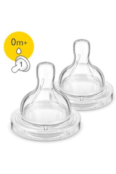 Anti-colic baby bottle teat with newborn-flow teat