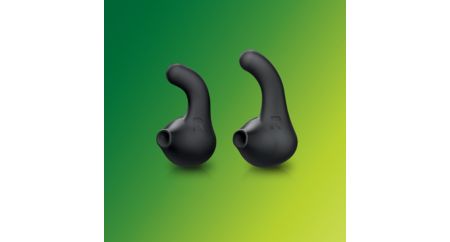 Anti-slip rubber ear caps keep the headphone in - always.