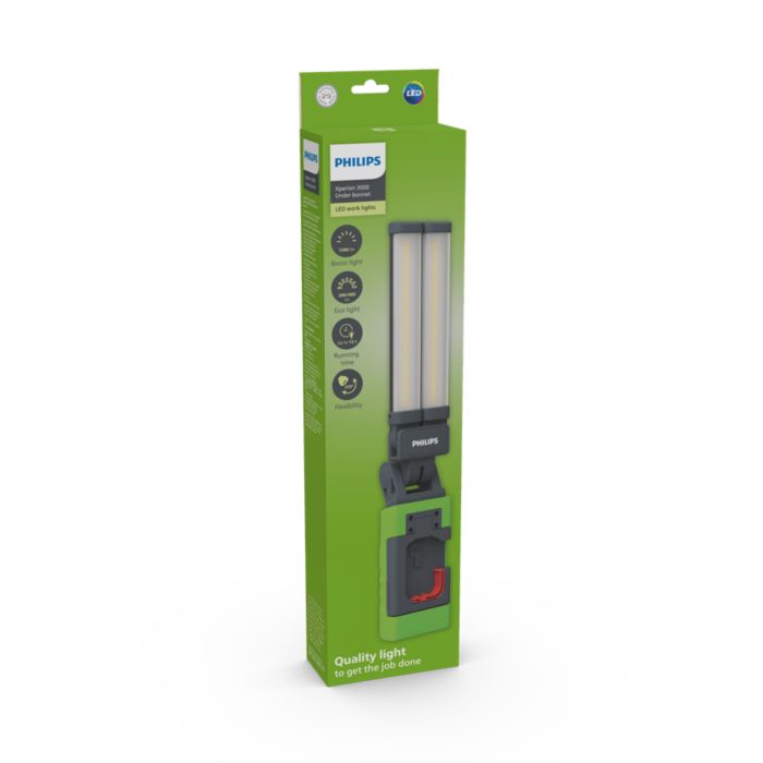 Philips Xperion 6100 ledlampkap onder de kap, dubbel gebruik met kabel of oplaadbare batterij, tot 2.400 lm, dimbaar, 360 graden draaibaar, uitbreidbaar, opvouwbaar, 6,500 K
