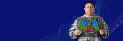 Veteran holding lung CT visualization
