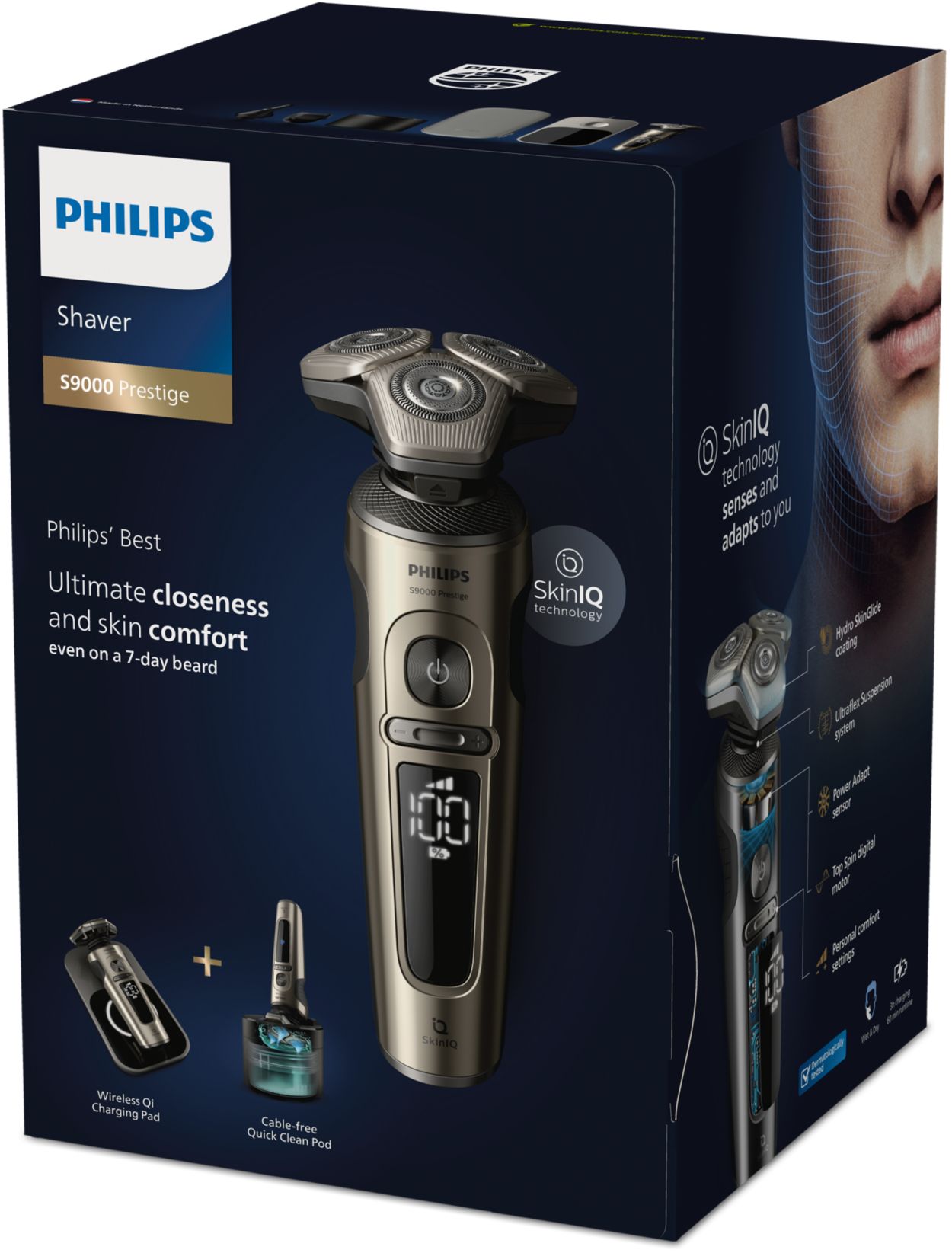 Shaver S9000 Prestige Máquina de barbear elétrica a húmido/seco
