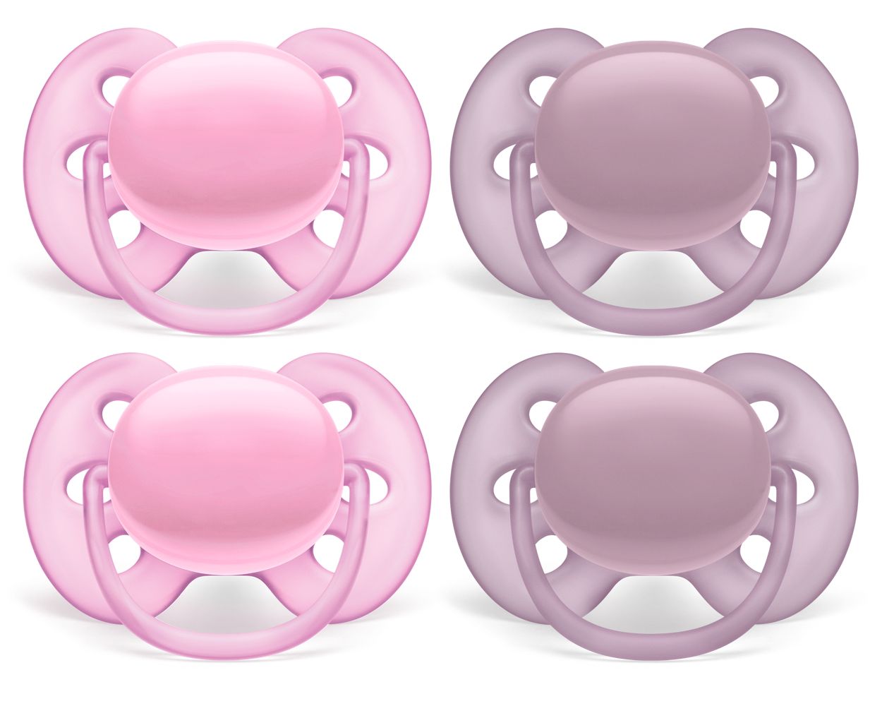 Philips Avent Ultra Soft Pacifier, 6-18 months, Teal and Gray Colors, 4  pack, SCF211/40 