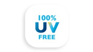 100% UV free light - safe for eyes and skin