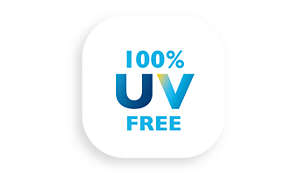 100% UV free light - safe for eyes and skin