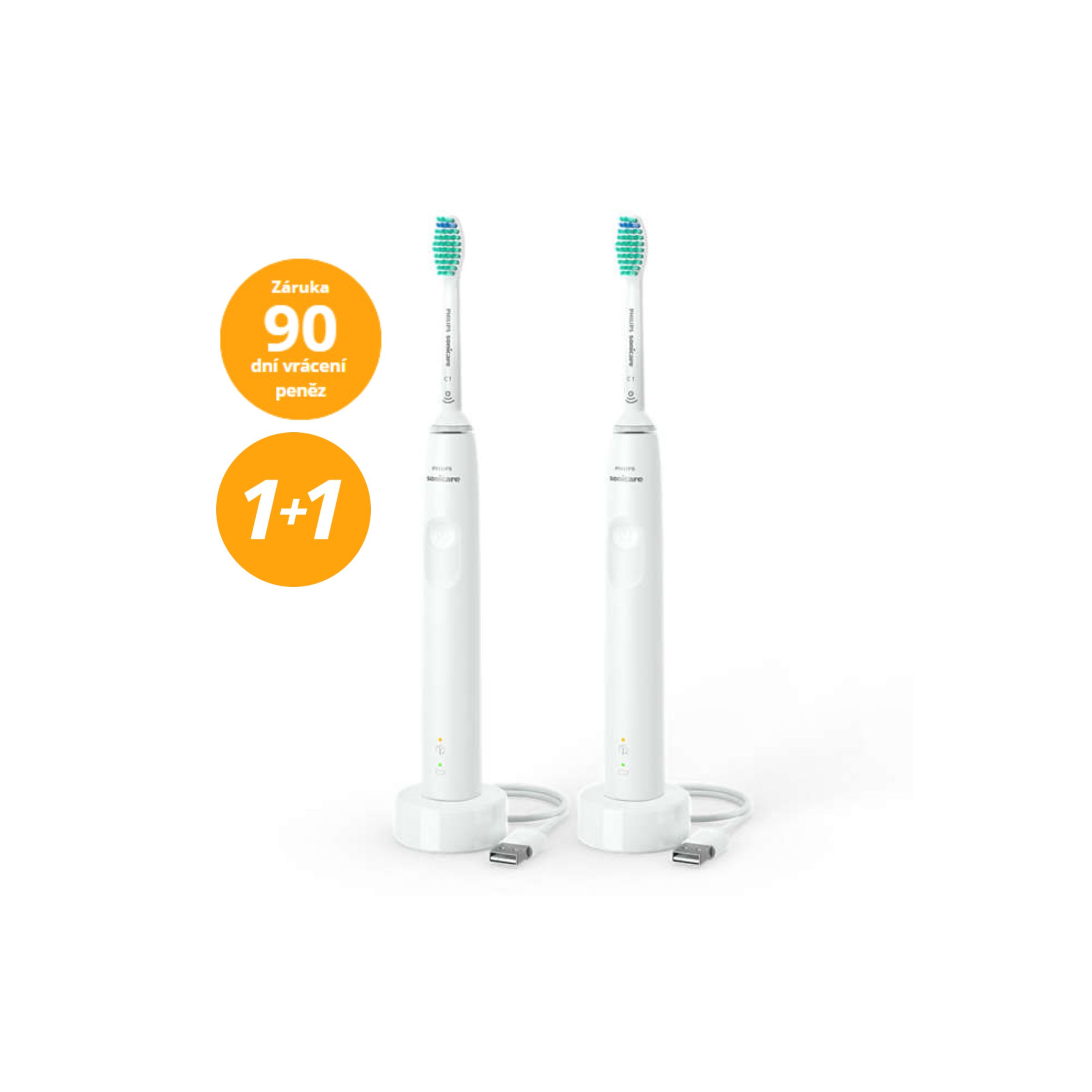 Sonicare Philips 3100 Series - Základní Model Sonického Kartáčku (1+1) - HX3675/13
