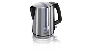 Robust metal kettle with brushed stainless steel finishing