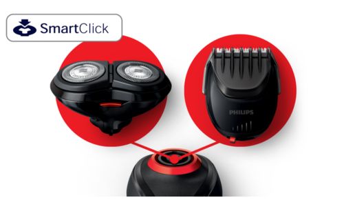 SmartClick system with easy click-on/off attachments