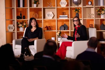Julia Strandberg discussing health equity at WSJ Health Forum