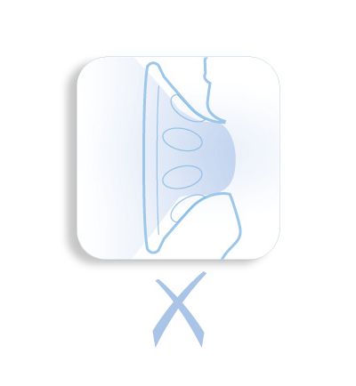 Choose large size: Nipple touches the walls of the funnel