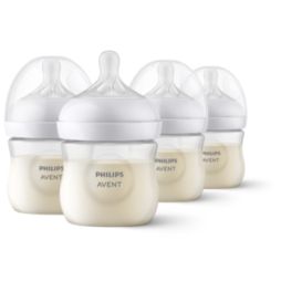  Philips AVENT Natural Baby Bottle with Natural Response  Nipple, Clear, 4oz, 4pk, SCY900/04 : Baby