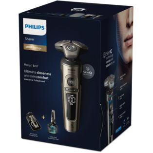 Shaver S9000 Prestige Elektrischer Nass- und Trockenrasierer mit SkinIQ
