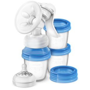 Avent Manual breast pump with 3 cups