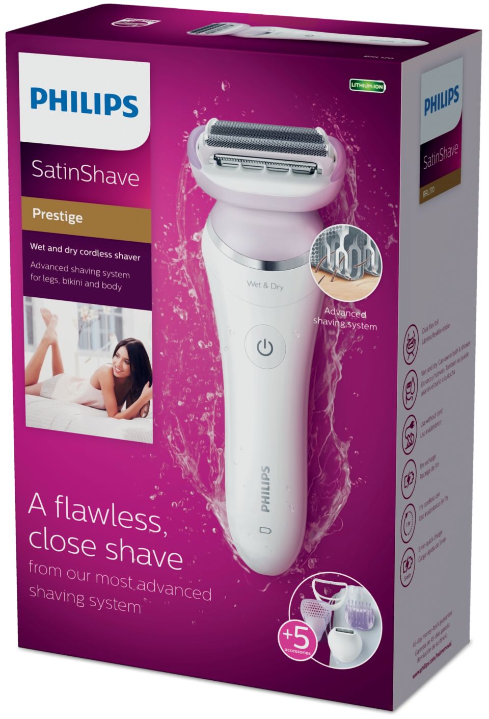SatinShave Prestige Wet & dry cordless electric shaver BRL170/50