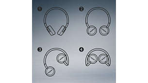 Platt vikbar design som gör hörlurarna enkla att förvara och ta med sig