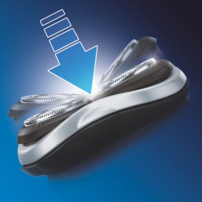 Shaving heads float for a contoured, comfortable shave