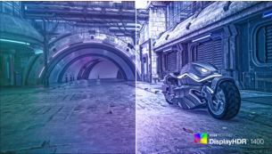 O DisplayHDR™ 1400 proporciona cores e contraste impressionantes