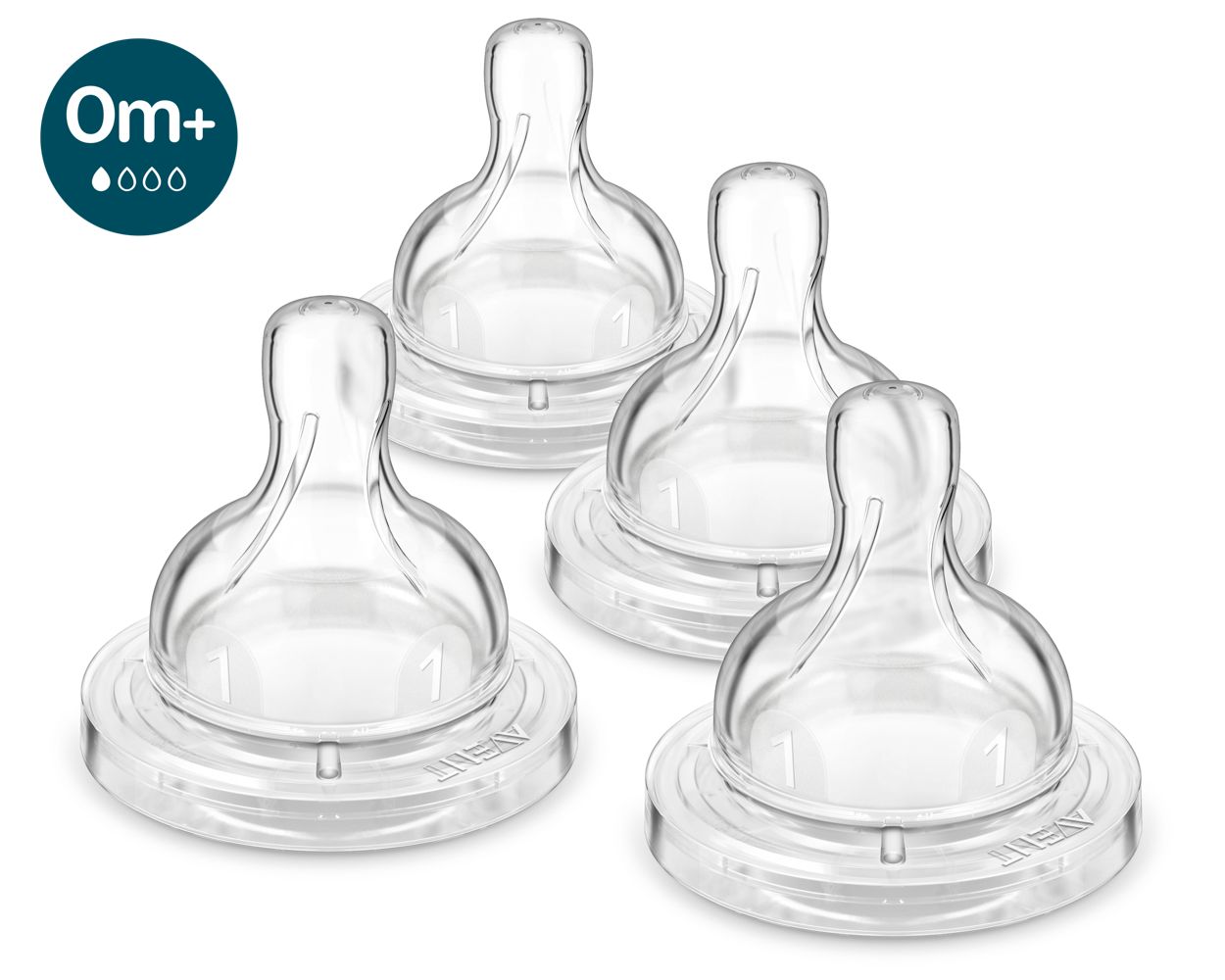 NEW Philips Avent Natural Baby Newborn Flow Bottle Nipples 0m+/2 Nipples