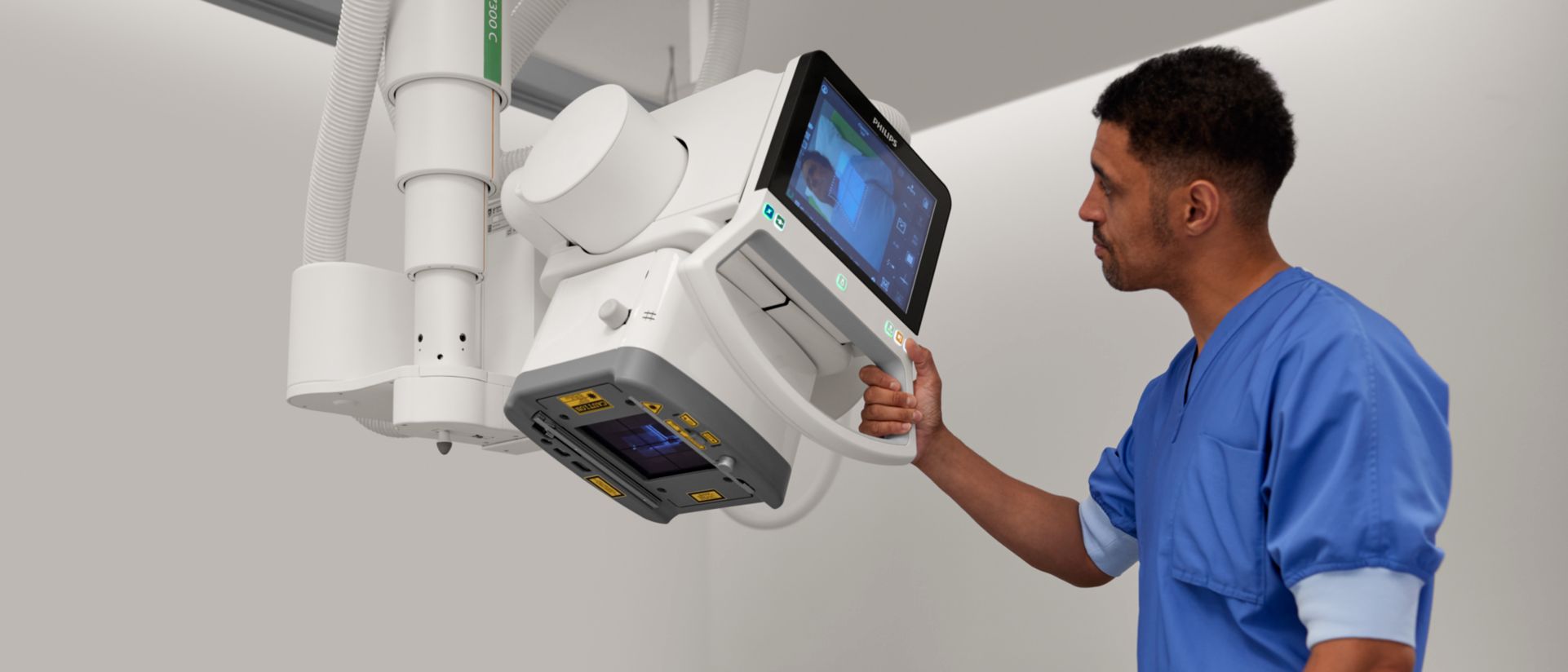 Care provider using x-ray machine