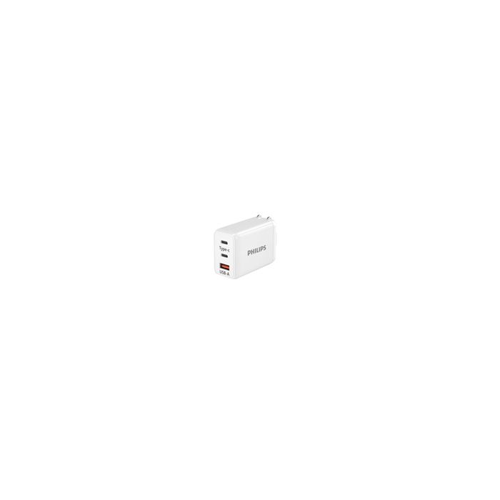 Wall charger Type-C and USB-A output.