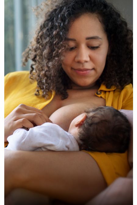 Mom breastfeeding the baby