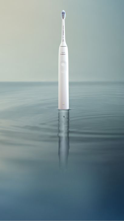 Philips Sonicare 2300 power toothbrush standing on a countertop
