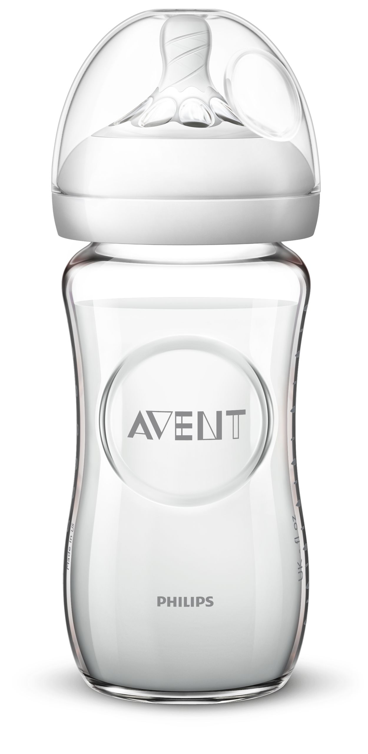 Biberon Philips Avent Naturel en verre, 8 oz, emb. de 3, SCF703/37 