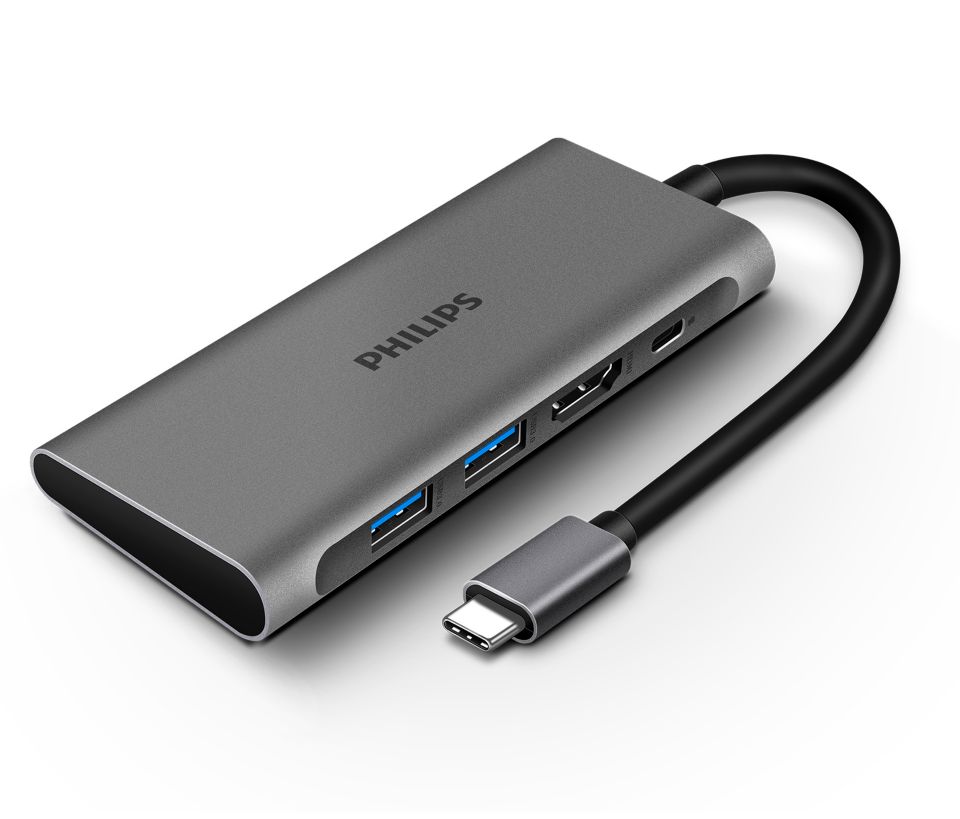 O hub USB-C 3.0 se expande para um mini-hub de 4 portas